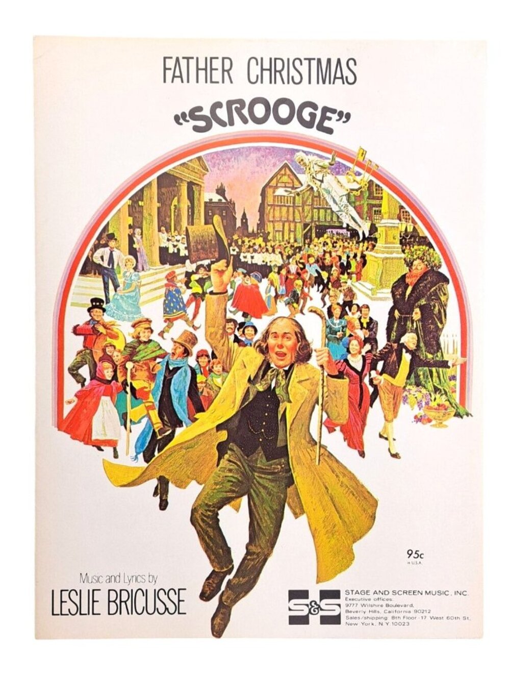 Vintage Father Christmas Scrooge Sheet Music Leslie Bricusse 1970 Albert Finney